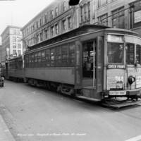 Streetcar at 4th &amp; Liberty, Louisville, Kentucky, 1935.