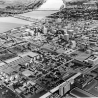 Aerial View of Louisville including the Ohio River, 1957